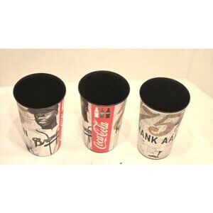 Vintage Hank Aaron Coca-Cola Commemorative Collectible Cups Set Of 3